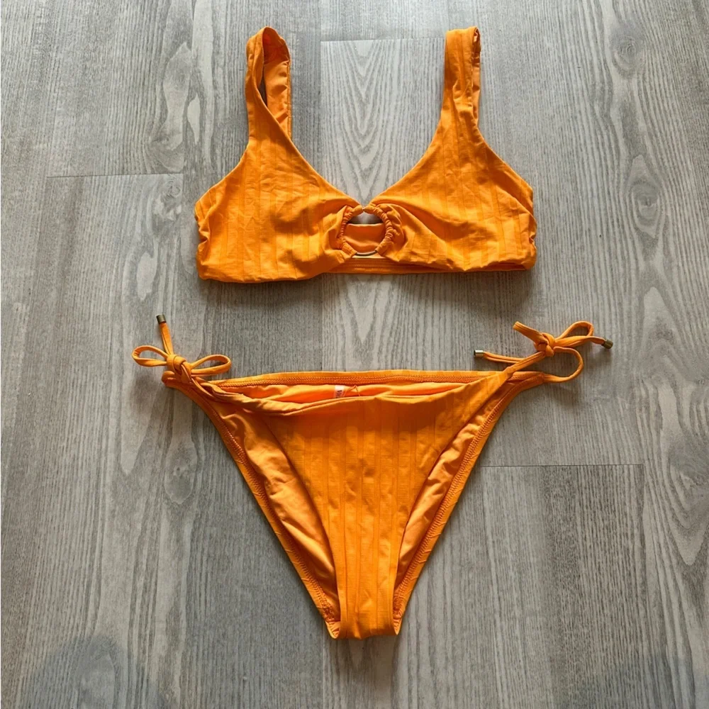 Vitamin A Yellow Bikini Set Top XL Bottom L